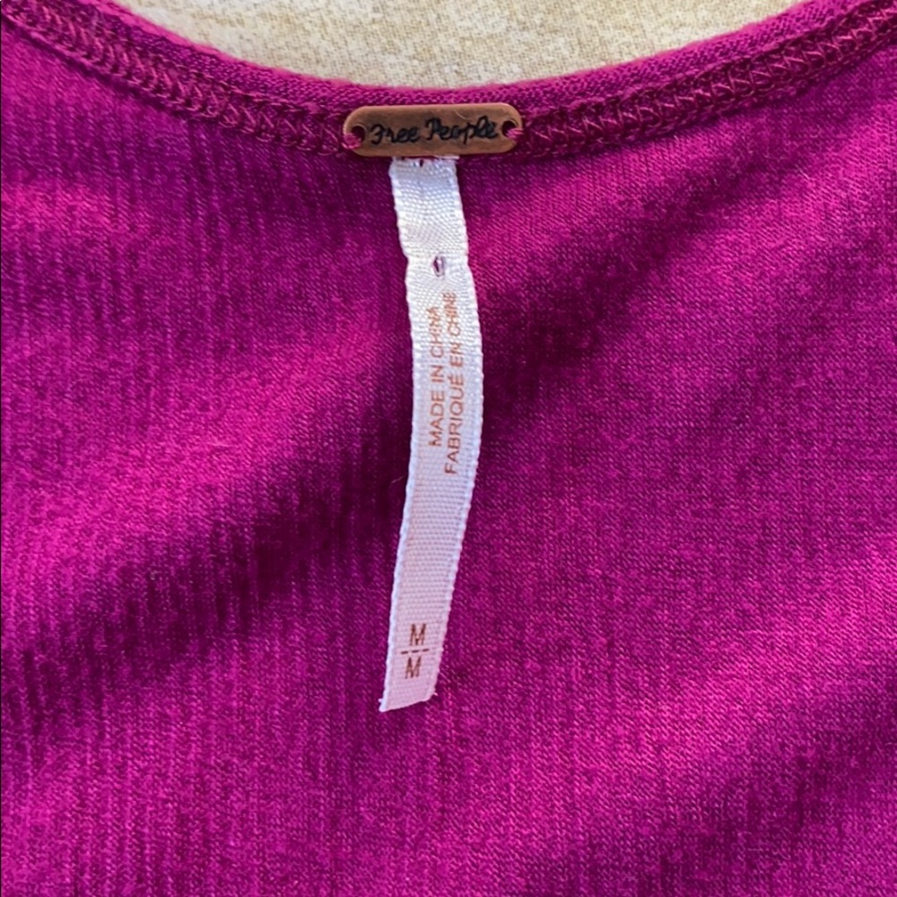 Free People Bondi Magenta Thermal Tank Size Med - Picture 6 of 9